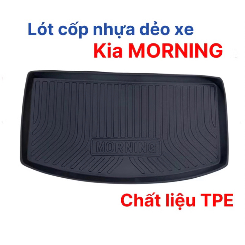 Lót cốp nhựa dẻo TPE xe KIA Morning 2012-2023 không mùi, không thấm nước hàng cao cấp