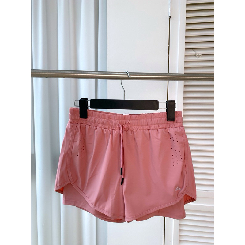 Quần short thể thao chạy bộ FitHer 2 lớp dáng rộng, chống lộ
