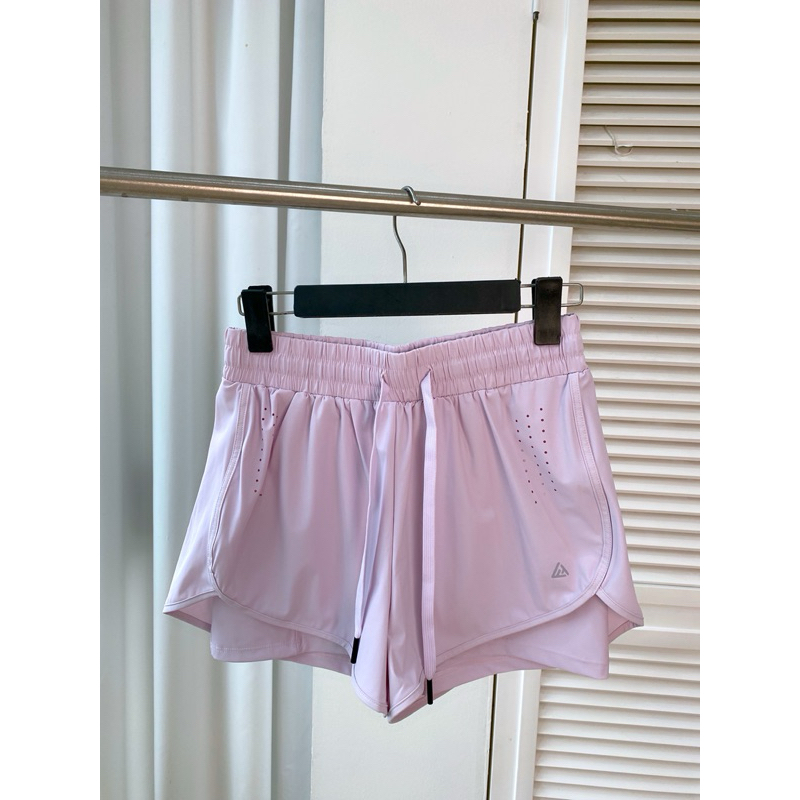 Quần short thể thao chạy bộ FitHer 2 lớp dáng rộng, chống lộ