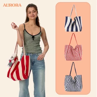 Túi Tote Kẻ Sọc Thích Hợp Dùng Túi Tote Đi Biển, Đi Du Lịch Kiểu Túi Vải Canvas Size Lớn