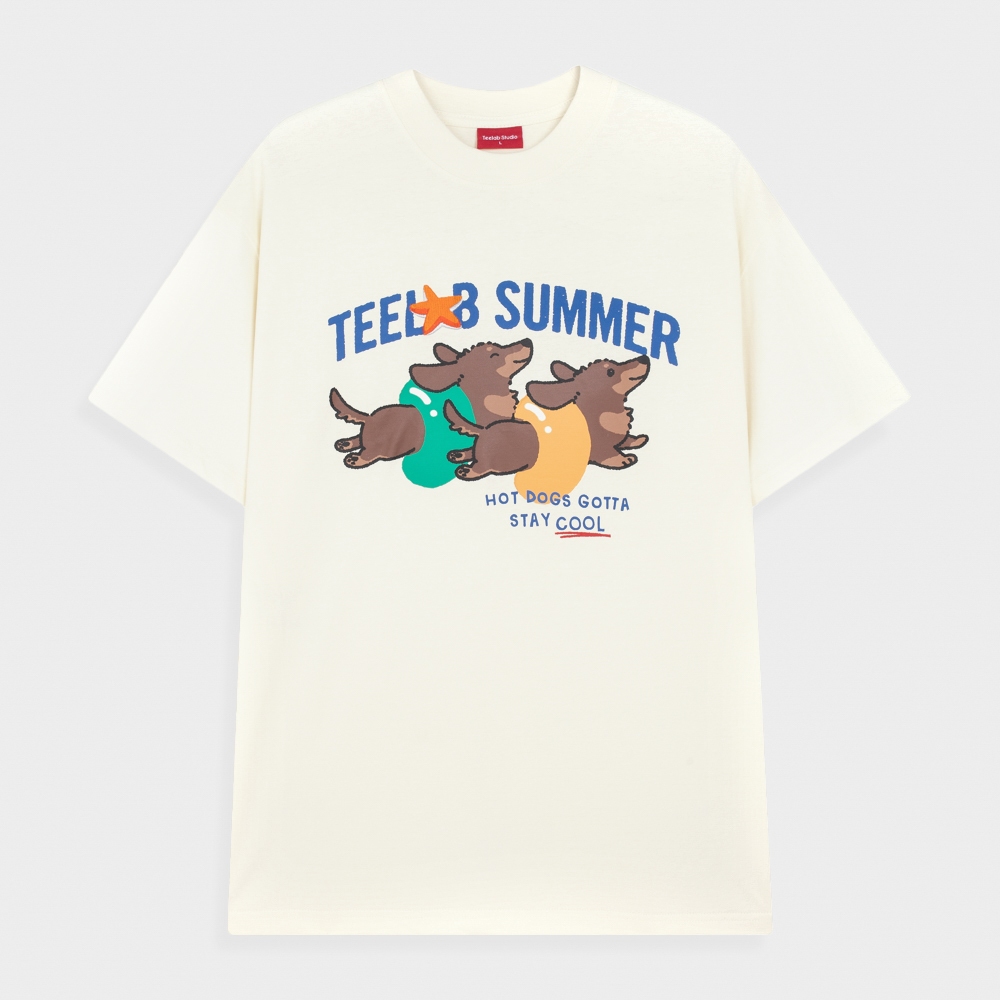 Ảnh Áo Thun Teelab Hot Dogs Form Rộng In Lụa 3 Màu Hot Trend Local Brand Unisex TS323 4