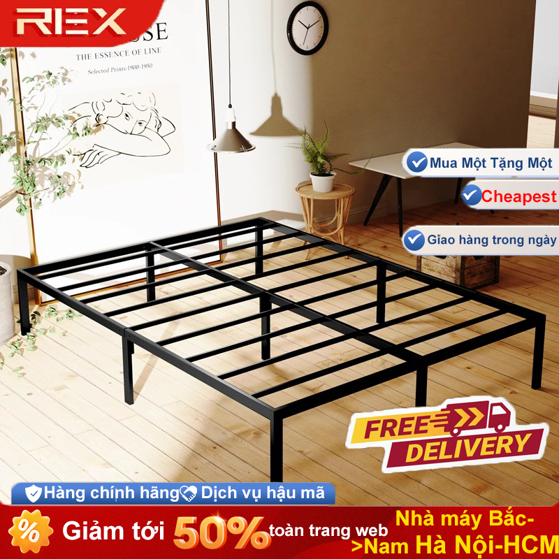 REX Giường sắt Với Thanh Đỡ Bằng Thép hiện đại đơn giản 1.8m giường sắt đôi gia cố dày  khung sắt | BigBuy360 - bigbuy360.vn
