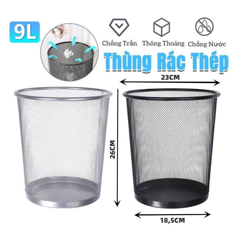Thùng Rác Sọt Rác 9L, Hợp Kim Đáy Chống Tràn Lưới Bền, Thùng Rác Chống ...