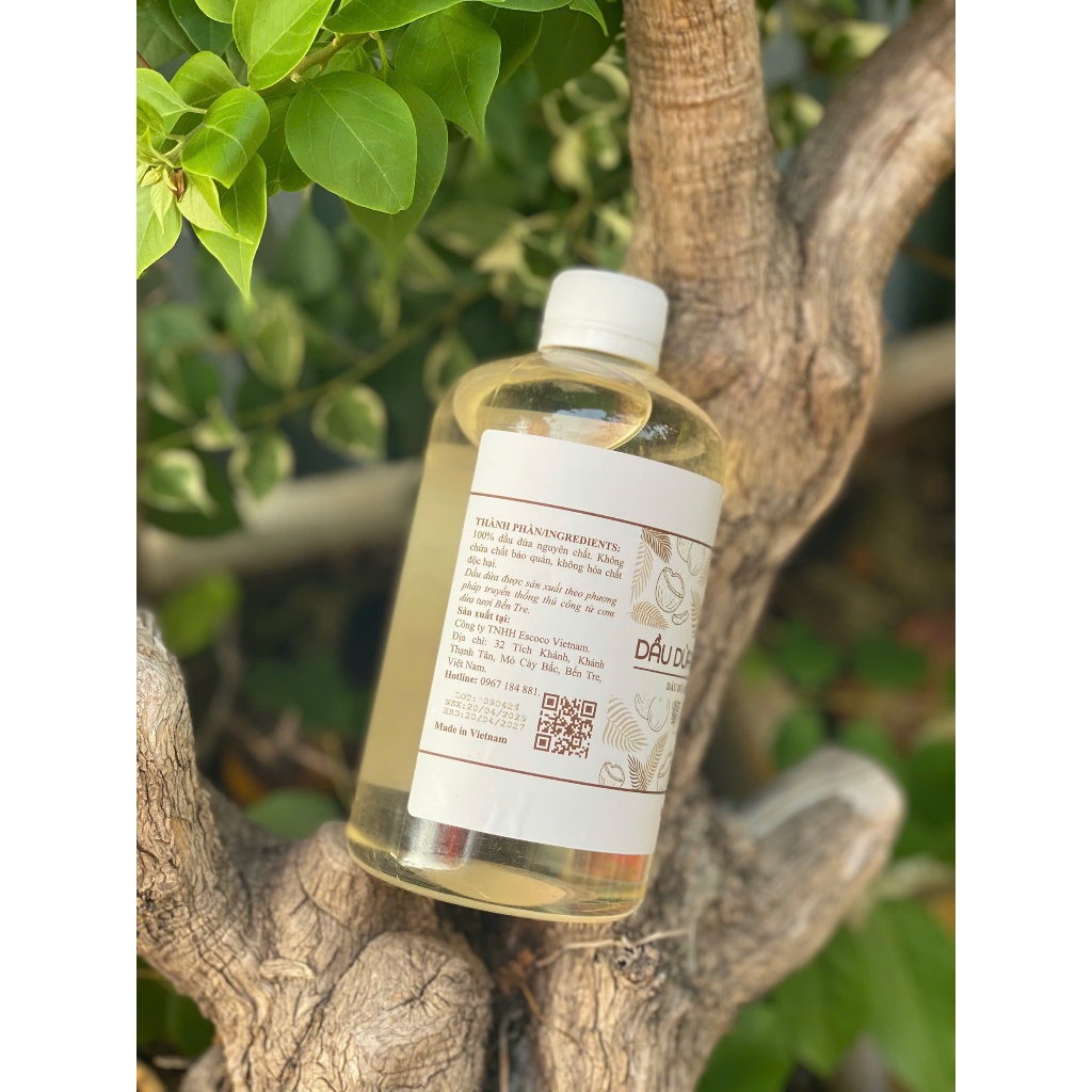 Dầu dừa nguyên chất nấu thủ công Escoco - dưỡng tóc mềm mượt _dưỡng ẩm da_ ngừa rạn da