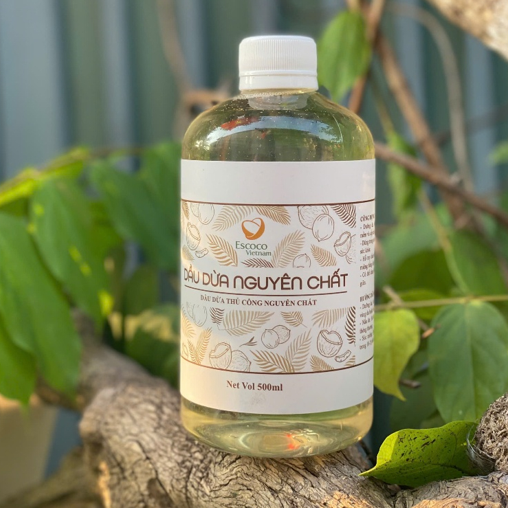 Dầu dừa nguyên chất nấu thủ công Escoco Vietnam - dưỡng tóc mềm mượt - dưỡng ẩm da, chống rạn da