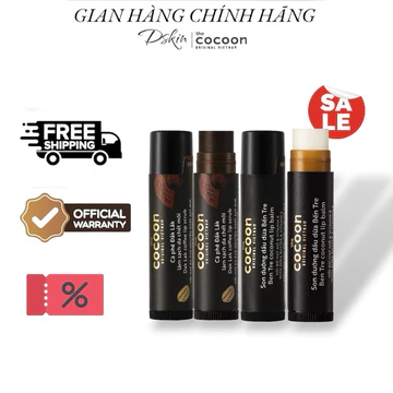 [MUA 1 TẶNG 1- CHỌN ĐÚNG PHÂN LOẠI] Tẩy da chết cà phê đăk lăk Cocoon môi ẩm mềm 5g- Son dưỡng dầu dừa Bến Tre Cocoon
