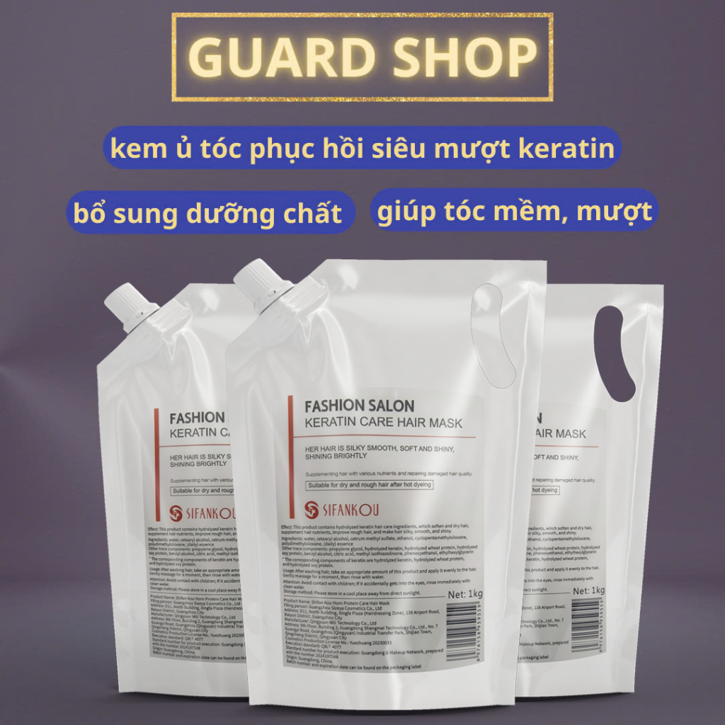 Mặt nạ tóc Keratin Hair Mask 1000ml Phục hồi tóc hư tổn, giúp giảm gãy rụng và ngăn ngừa rụng tóc