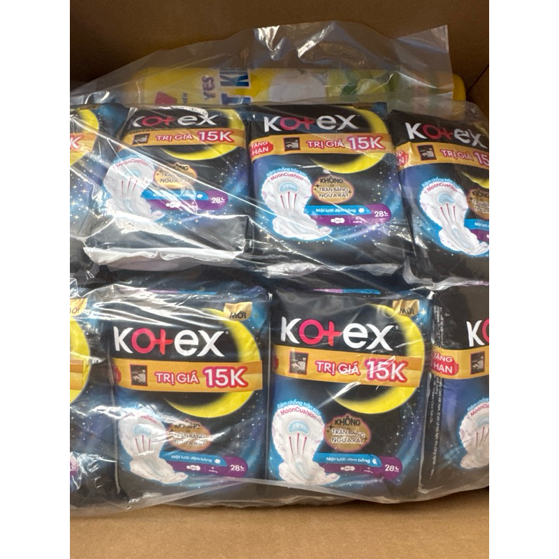 Combo 8 gói Băng vệ sinh Kotex ban đêm Maxi Cánh 4 miếng 28cm