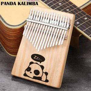 Đàn kalimba gỗ hình chữ nhật khắc hình panda AURORA -giá rẻ cho bạn mới tập chơi
