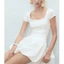 Đầm đi tiệc cổ vuông , chân váy bí phồng MNG* bigsize - dư xịn.