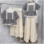 QC_Set công sở, đồ babydoll, set quần dài Mango ống rộng phối áo babydoll caro chạy viền Ren