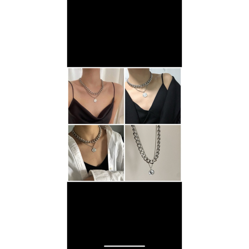 Set 2 dây chuyền nữ kiểu dáng hip hop phong cách cổ điển - De Merci Accessories