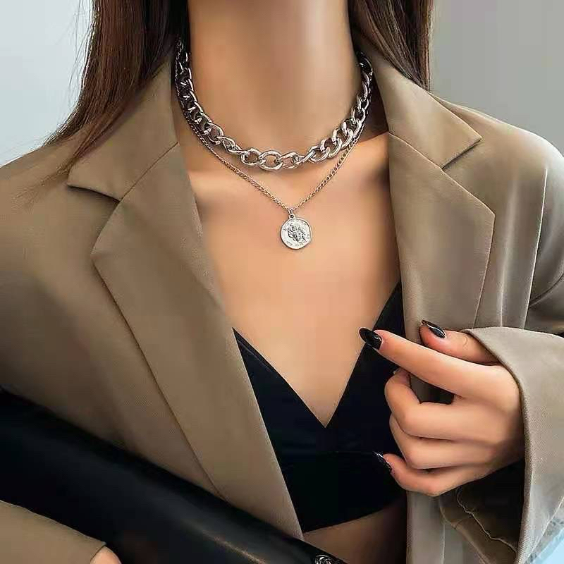 Set 2 dây chuyền nữ kiểu dáng hip hop phong cách cổ điển - De Merci Accessories
