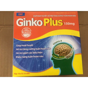 hoạt huyết dưỡng não ginko plus 150mg ginkgo biloba bạch quả,tăng cường tuần hoàn não,rutin,vitamin,giảm đau đầu hoa mắt