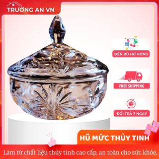 Thố Đựng Mứt Tết Thủy Tinh Hũ Để Bánh Kẹo Hoa Quả Đẹp Có Nắp Kín Delisoga TG1086 - Trường An VN
