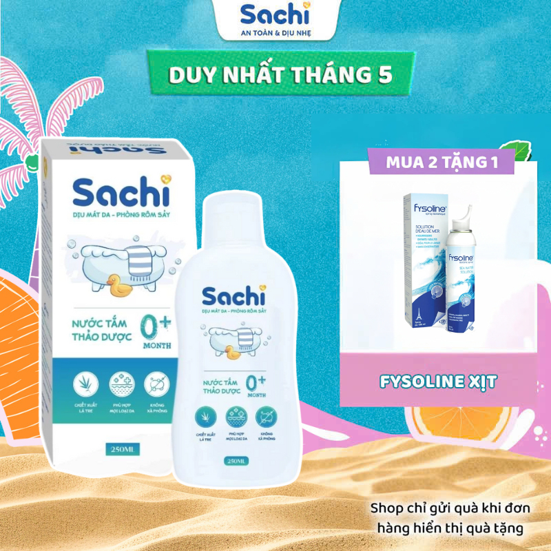 Ảnh Nước Tắm Thảo Dược An Toàn Cho Bé SACHI Chai 250ml Làm Sạch, Ngăn Ngừa Rôm Sảy, Mảng Bám Da Đầu 1