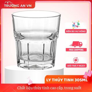 Combo 6 ly thủy tinh 8 cạnh hàng PCD22001 305ml - Trường An VN