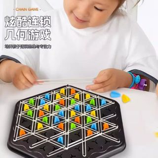 Cờ vua tam giác trí tuệ nối dây chun trò chơi liên kết tam giác HT Toys