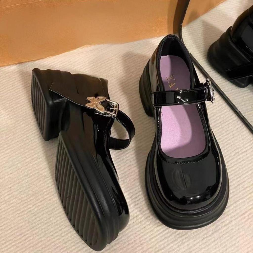 🔥Còn hàng🔥Giày búp bê nữ đế cao 5p,Giày babydoll 5cm Giày công chúa Đế dày, trắng và đen(35-40)