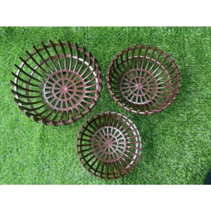Chậu nhựa giả gỗ trồng lan hình quả bí màu nâu,cam đủ size, hàng dày nan, hàng đẹp và sẵn kho