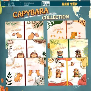 Set 5 Giấy Bao Tập, Bao Vở Hoạ Tiết Capypara Dễ Thương, Đáng Yêu Collection, Giấy Dày Loại 1 Dùng Cho Tập A5, B5.