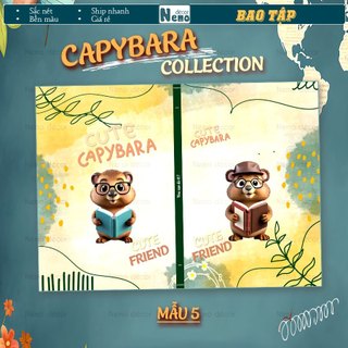 Set 5 Giấy Bao Tập, Bao Vở Hoạ Tiết Capypara Dễ Thương, Đáng Yêu Collection, Giấy Dày Loại 1 Dùng Cho Tập A5, B5.