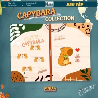 Set 5 Giấy Bao Tập, Bao Vở Hoạ Tiết Capypara Dễ Thương, Đáng Yêu Collection, Giấy Dày Loại 1 Dùng Cho Tập A5, B5.