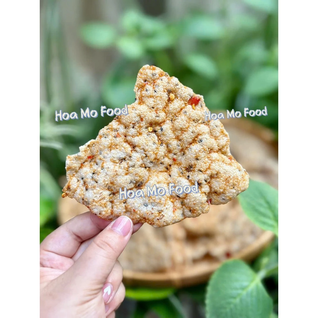 Bánh Đa Nướng Muối Ớt Mè Cốt Dừa Bến Tre - Nướng sẵn giòn rụm, béo béo, cay mặn ngọt (5 bánh)