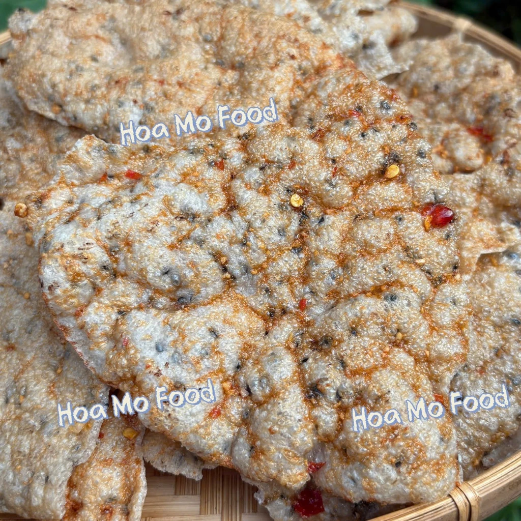 Bánh Đa Nướng Muối Ớt Mè Cốt Dừa Bến Tre - Nướng sẵn giòn rụm, béo béo, cay mặn ngọt (5 bánh)