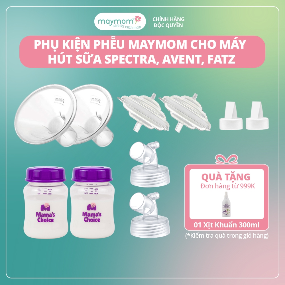 Ảnh Bộ Phụ Kiện Máy Hút Sữa Dùng Bình Sữa Cổ Rộng Sản Xuất bởi Maymom, Tương Thích Máy Spectra-Avent-Fatz-Cimilre 1