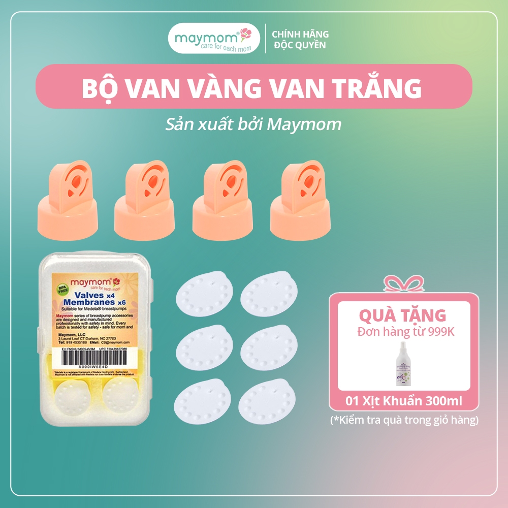 Ảnh Bộ Van Trắng Van Vàng Maymom Dùng Cho Máy Hút Sữa Medela Pump, Harmony, Swing, Mini Electric, Symphony 1