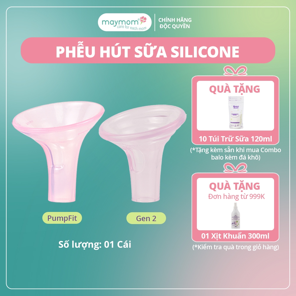 Ảnh Phễu Hút Sữa Silicone PumpFit, Hứng Sữa Êm Ái, Tương Thích Máy Medela Spectra Avent, Thương Hiệu Mama's Choice (1 Cái) 1