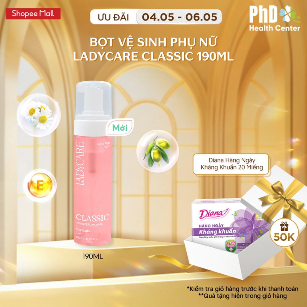 Ảnh Combo 2 Chai Dung Dịch Vệ Sinh Phụ Nữ Dạng Bọt Ladycare Classic Và Ladycare Extra Aloe Vera 190ml 2