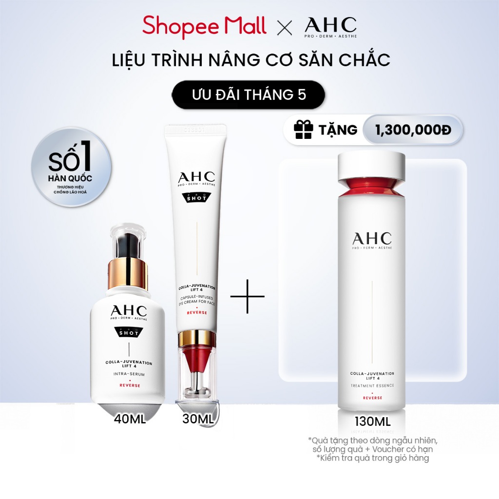 Ảnh Bộ đôi AHC Tinh chất Serum (40ML) và Kem mắt cho mặt (30ML) chống lão hóa săn chắc da PROSHOT COLLA-JUVENATION LIFT 4 1