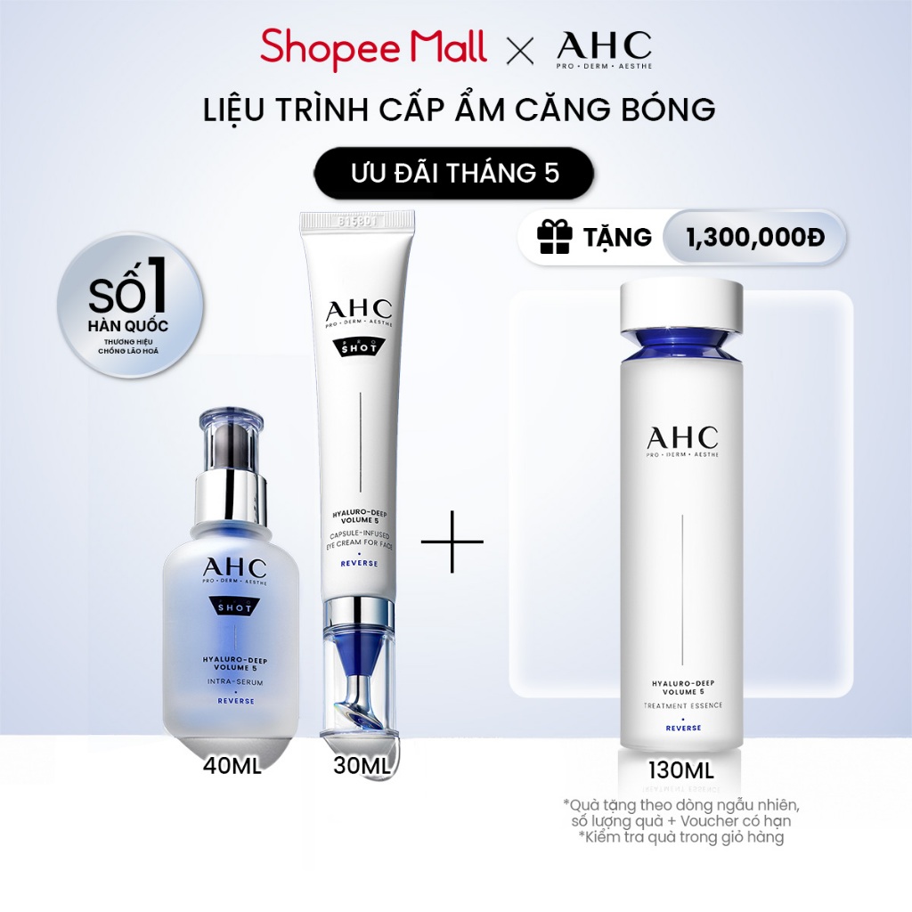 Ảnh Bộ đôi Tinh chất Serum AHC (40ML) + Kem mắt cho mặt cấp ẩm căng bóng mờ nếp nhăn AHC(30ML) PROSHOT HYALURO-DEEP VOLUME 5 1
