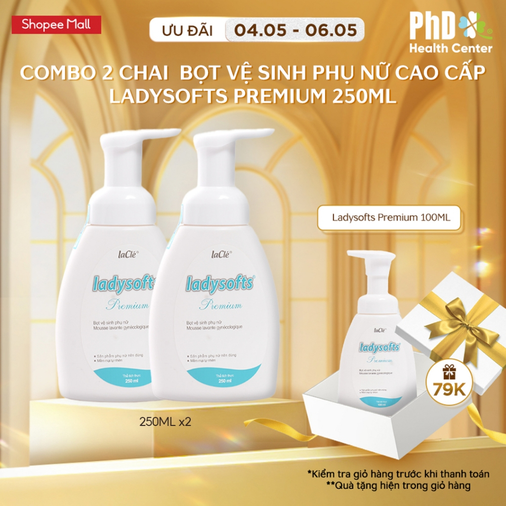 Ảnh Combo 2 Chai Dung Dịch Vệ Sinh Phụ Nữ Dạng Bọt Ladysofts Premium Làm Sạch Và Duy Trì Độ pH Tự Nhiên 2