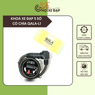 [CHÍNH HÃNG] Khoá Xe Đạp Mật Mã 5 Số Có Chìa Khóa QALA-L1 – Dây Thép 1m2, Bảo Hành 180 Ngày | Chợ Xe Đạp