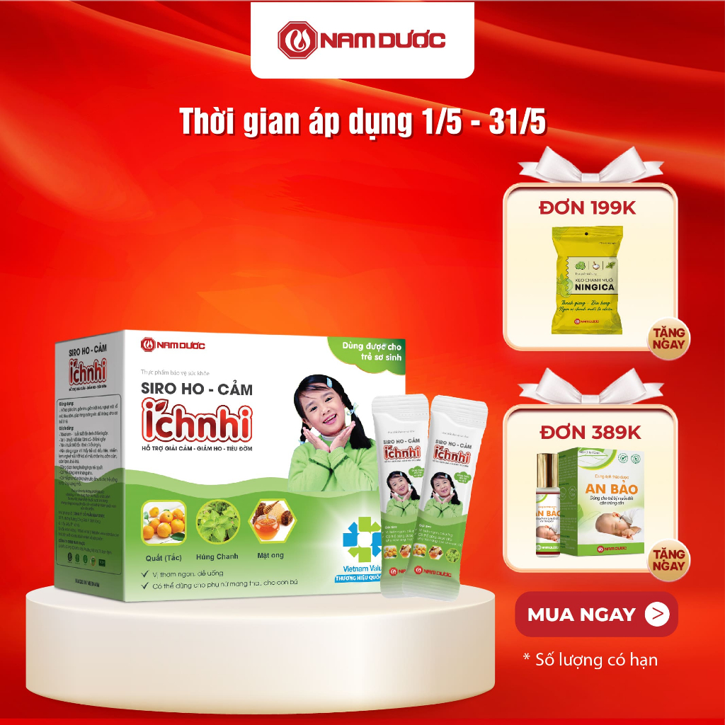 Ảnh Siro ho cảm Ích Nhi hộp 30 góix5ml hỗ trợ giải cảm, giảm ho,sổ mũi,tiêu đờm, dùng cho trẻ nhỏ,bà bầu 1