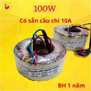 Biến áp đổi điện 220v ra  100v 110v 100w dùng lọc không khí có sẵn cầu chì bảo vệ