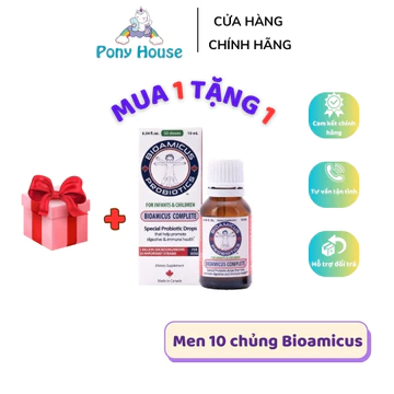 Men Vi Sinh 10 Chủng BioAmicus Complete 10ml, Men Vi Sinh Hỗ Trợ Tiêu Hóa Giúp Bé Ăn Ngon Chính Hãng