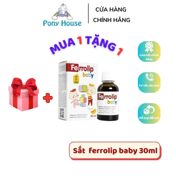 Sắt FERROLIP BABY, Sắt Hữu Cơ Dạng Nhỏ Giọt Nhập Khẩu Italy Vị Đào Bổ Sung Sắt Tối Đa Cho Bé (lọ 30 ml)