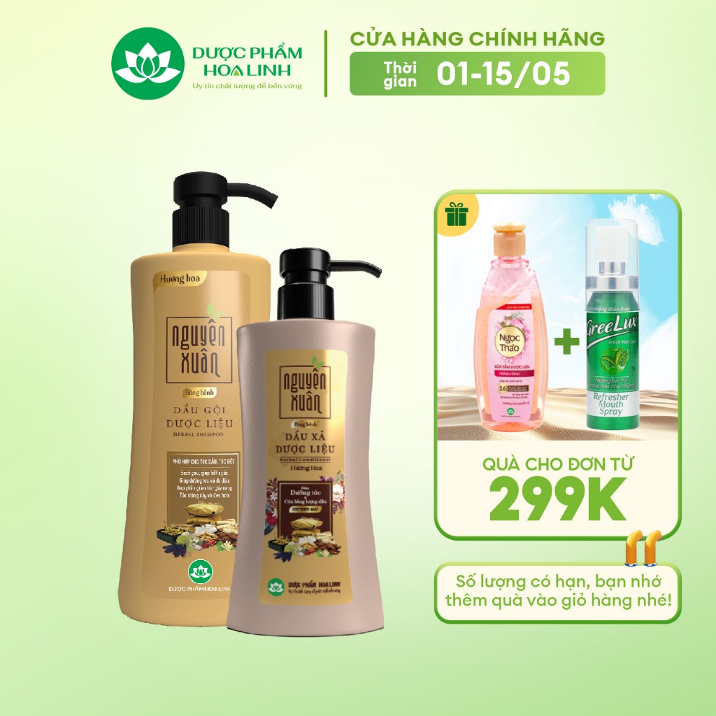 Ảnh Bộ Dầu gội 450ml và Dầu xả 300ml Nguyên Xuân bồng bềnh - Dành cho tóc dầu bết 1