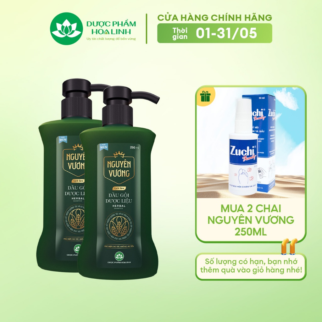 Ảnh Combo 2  chai dầu gội dược liệu Nguyên Vương lịch lãm dành cho nam chai 250ml - Dành cho tóc nam giới khô xơ, hư tổn 1