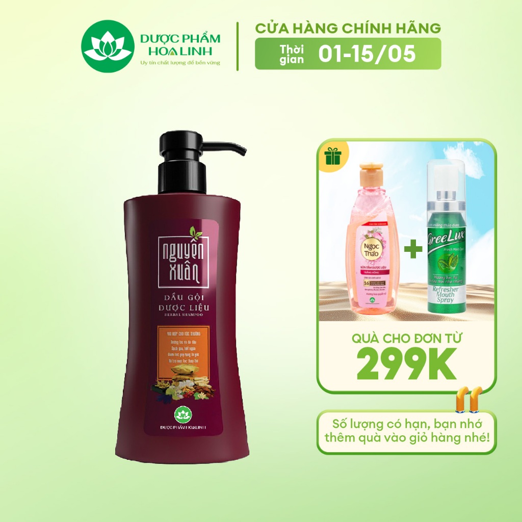 Ảnh Dầu gội Dược liệu Nguyên Xuân nâu 350ml - Dành cho tóc thường - Tặng thêm 10% thể tích giá không đổi 1