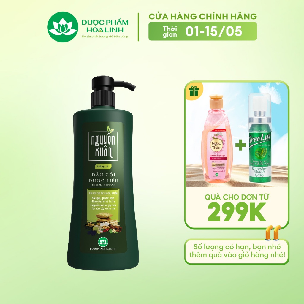 Ảnh {MỚI} Dầu gội dược liệu Nguyên Xuân Xanh dưỡng tóc 450ml - Tặng thêm 50ml giá không đổi 1