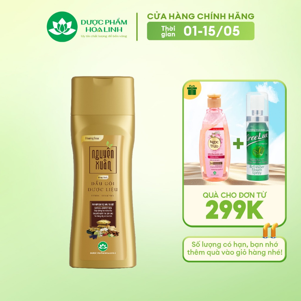 Ảnh Dầu gội dược liệu Nguyên Xuân Bồng Bềnh 250ml KM 25ml - Dành cho tóc dầu bết 1