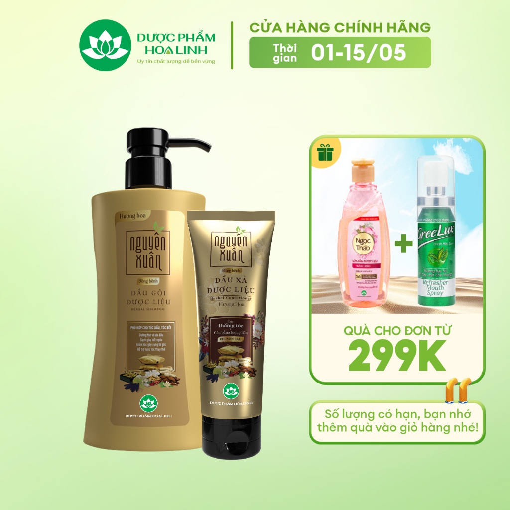 Ảnh Bộ Dầu gội 350ml và Dầu xả 150ml Nguyên Xuân bồng bềnh - Dành cho tóc dầu bết 1