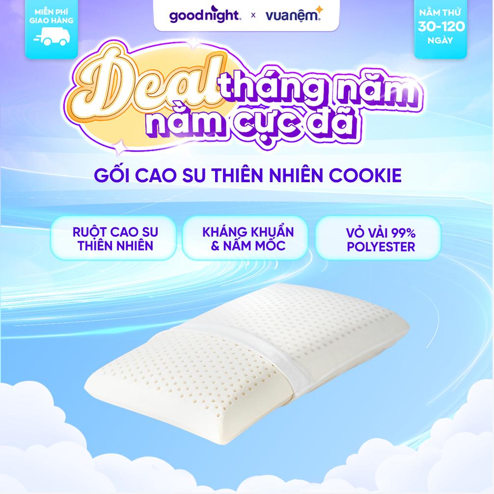 Ảnh Gối Cao Su Thiên Nhiên Gummi Cookie Nâng Đỡ Chắc Chắn, Thông Thoáng, Thiết Kế Độ Cong Phù Hợp 1