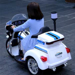 Xe mô tô, xe máy điện cho bé Police SMT-111 cho bé hàng cao cấp ( bộ đàm, yên da, chìa khóa, còi hú...) — ảnh 4