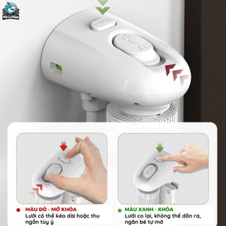 Thanh Chắn Cầu Thang, Thanh Chắn Cửa Pakey Dạng Cuộn Cao 79cm Có Thể Thu Gọn Bảo Vệ Bé An Toàn